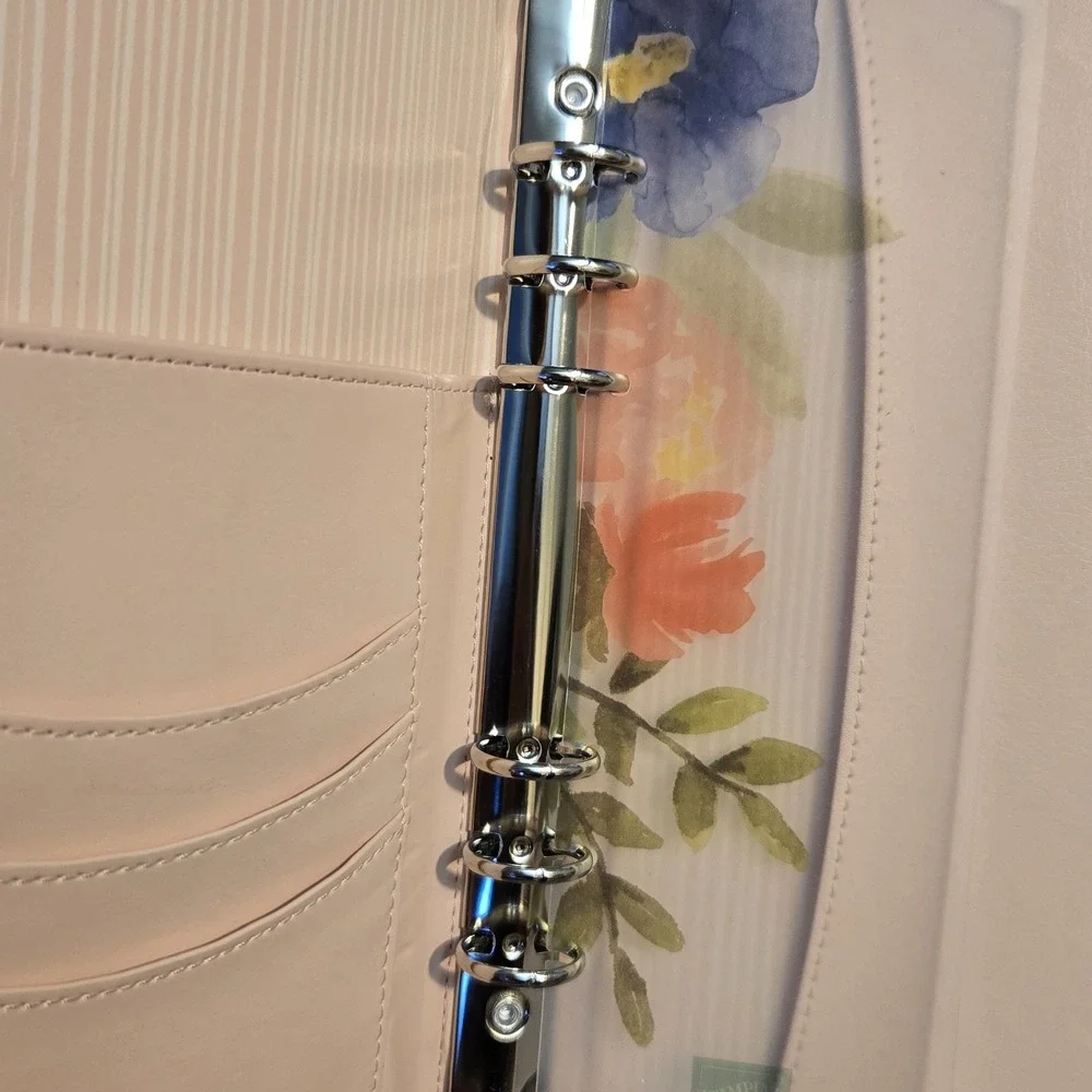 Stampin' Up! Floral 6 Ring Planner Binder Organizer Faux Leather Magnet Closure